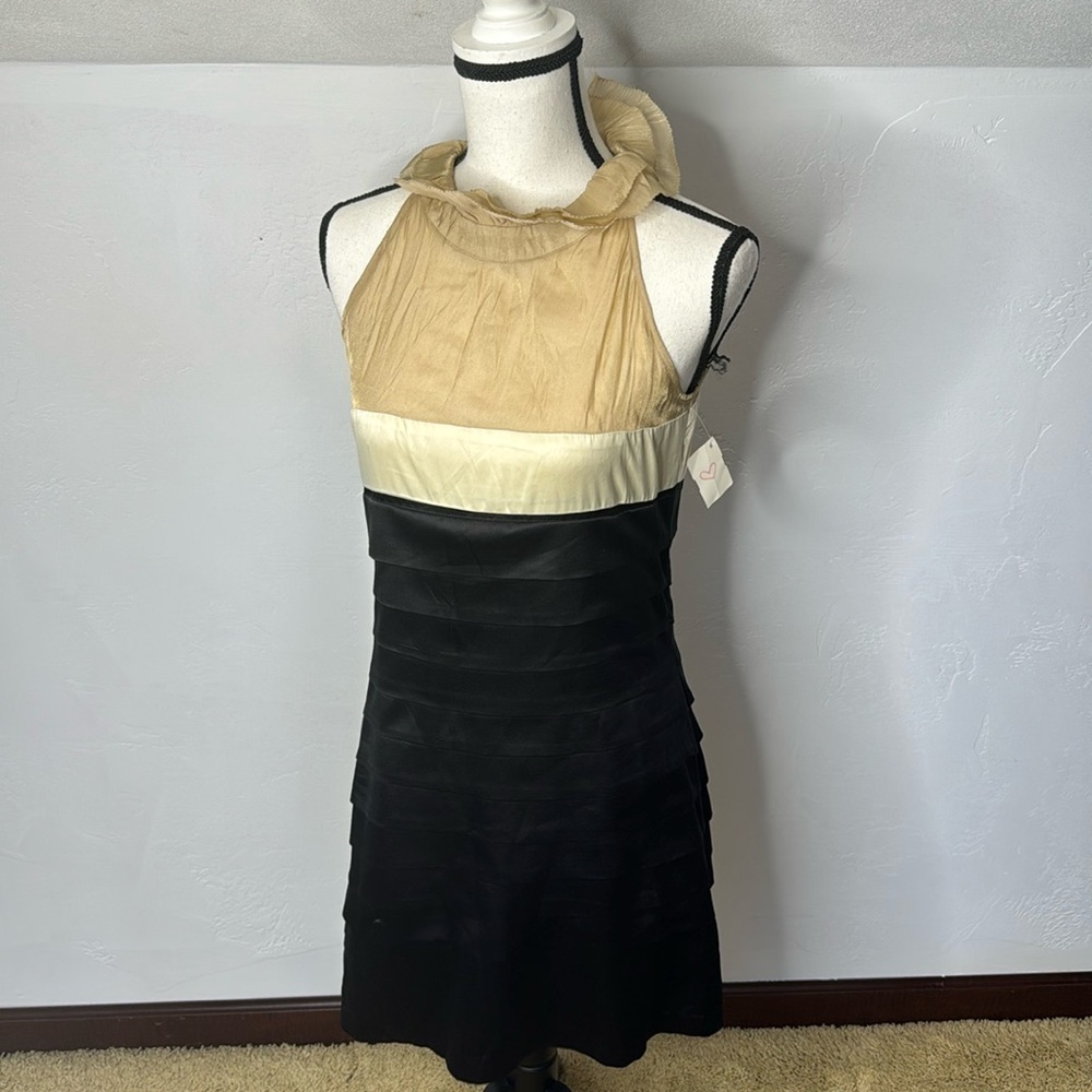 Akira Black Cream Tan Sleeveless Dress Size  L